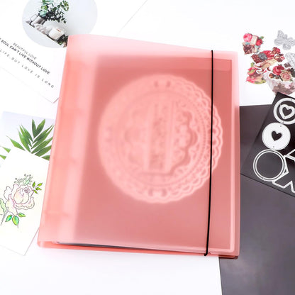 A4 4-Holes Round Ring View Binders Plastic Cover, Refillable Notebook Journal Binder File Folder, Loose Leaf Sheet Protector/DIY Scrapbooking/Binder Cover Protector (Purple)