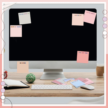 Yinder 48 Pcs Inspirational Sticky Notes Cute Motivational Sticky Notes Pad End of Year Employee Appreciation Gifts Bulk for Teacher Nurse Coworkers Office Supplies 3 x 3'' (Thank You,Dark Color)
