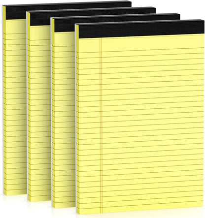 Legal Pads 8.5 x 11 College Ruled Note Pads 8.5 x 11.75 Yellow Notepad 80gsm Lined Paper Pads, 30 Sheets per Pad, 2 Pack Perforated Writing Pads Perfect for Office, Home, School