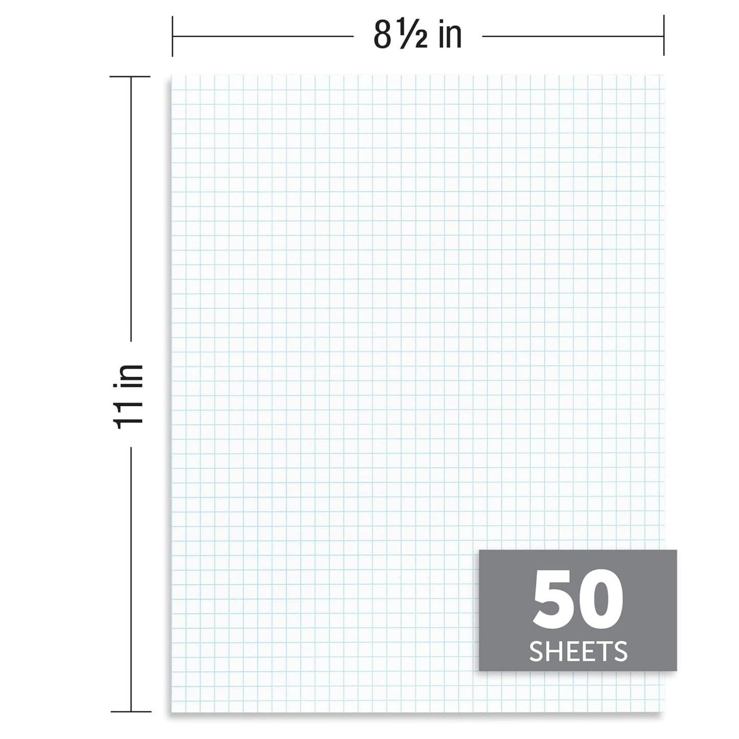 Office Depot Quadrille Pads, 4 x 4 Squares/Inch, 25 Sheets, White, Pack Of 6, 99476