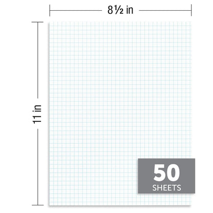 Office Depot Quadrille Pads, 4 x 4 Squares/Inch, 25 Sheets, White, Pack Of 6, 99476