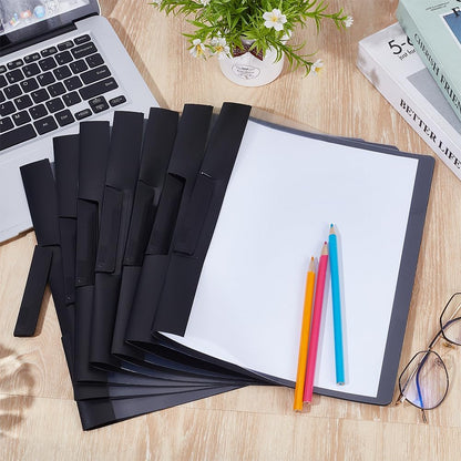 30 Pack Presentation Folders, 9x11.4Inch Clear Report Covers with Swing Clip Resume Portfolio Folder Document Binder with 5pcs Stickers for Business Office Files Document, Letter Size