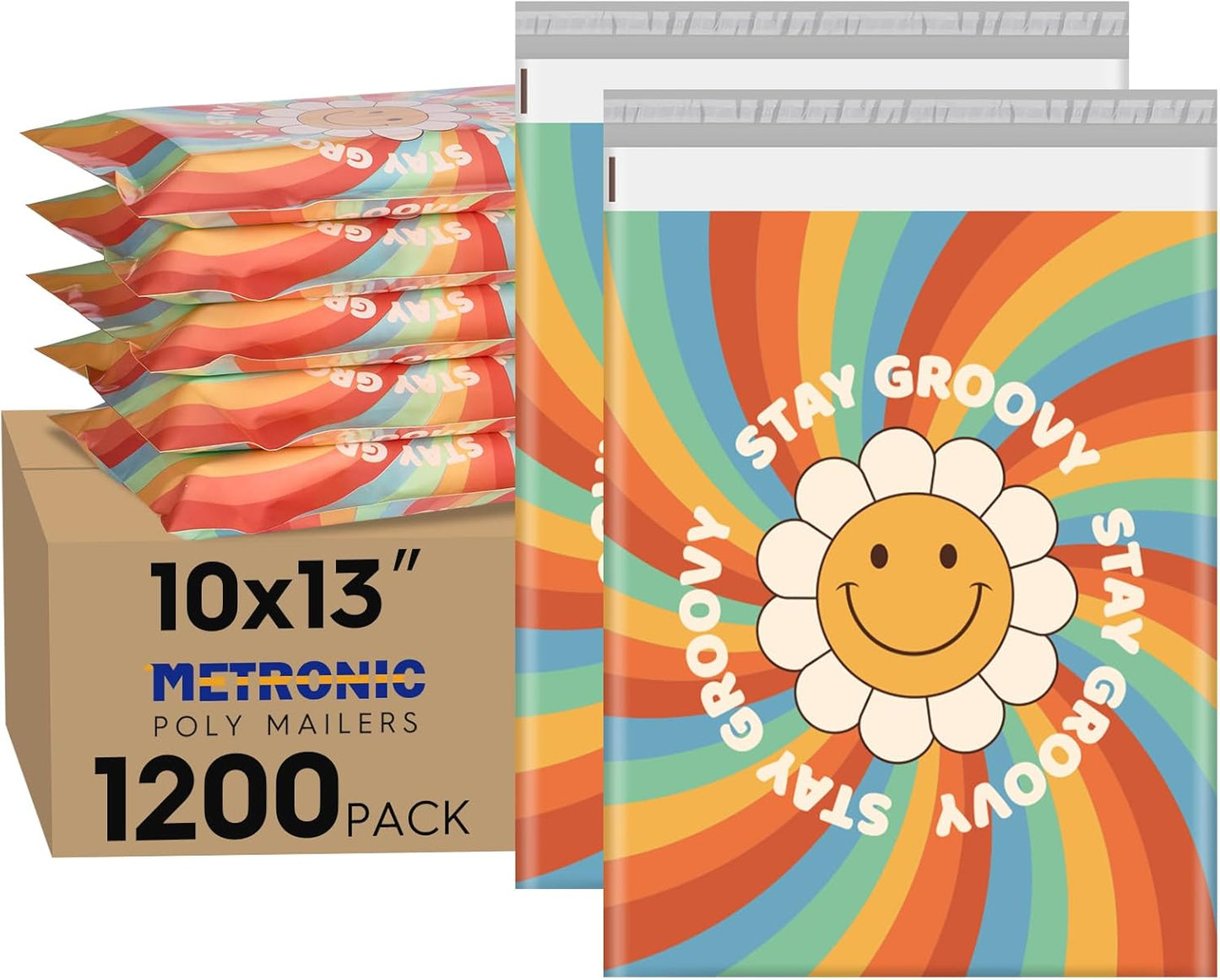 Metronic Cute Poly Mailers 10x13" 50pc Small Shipping Bags, Strong Adhesive Mailers Poly Bags for Business, Waterproof Mailing Envelopes for Packing Shipping Clothes Gifts, Gradient BluePink