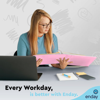 Enday 1.5 Inch Binder, Green - 1.5 Inch 3 Ring Binder, Round Ring Pastel with Clear View Cover for Letter Size 8.5 x 11'' Paper & 2 Inside Pockets, Ideal for School Supplies, Office, and Home