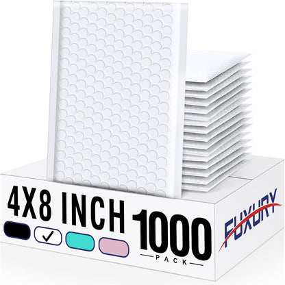 Fuxury Black Bubble Mailers 4x8" 200 Pack Waterproof Padded Envelopes Self Seal Bubble Envelopes Usable Size 4x7" Padded Mailers for Small Business Shipping Envelope Mailers