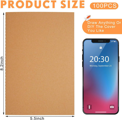 Mimorou 100 Pcs Journals Notebooks Bulk - Kraft Softcover A5 Small Notebooks 5.5 Inch x 8.3 Inch Notepads with 60 Page 30 Sheet for Writing Sketch Travel Office Supplies(Navy Blue,Lined)