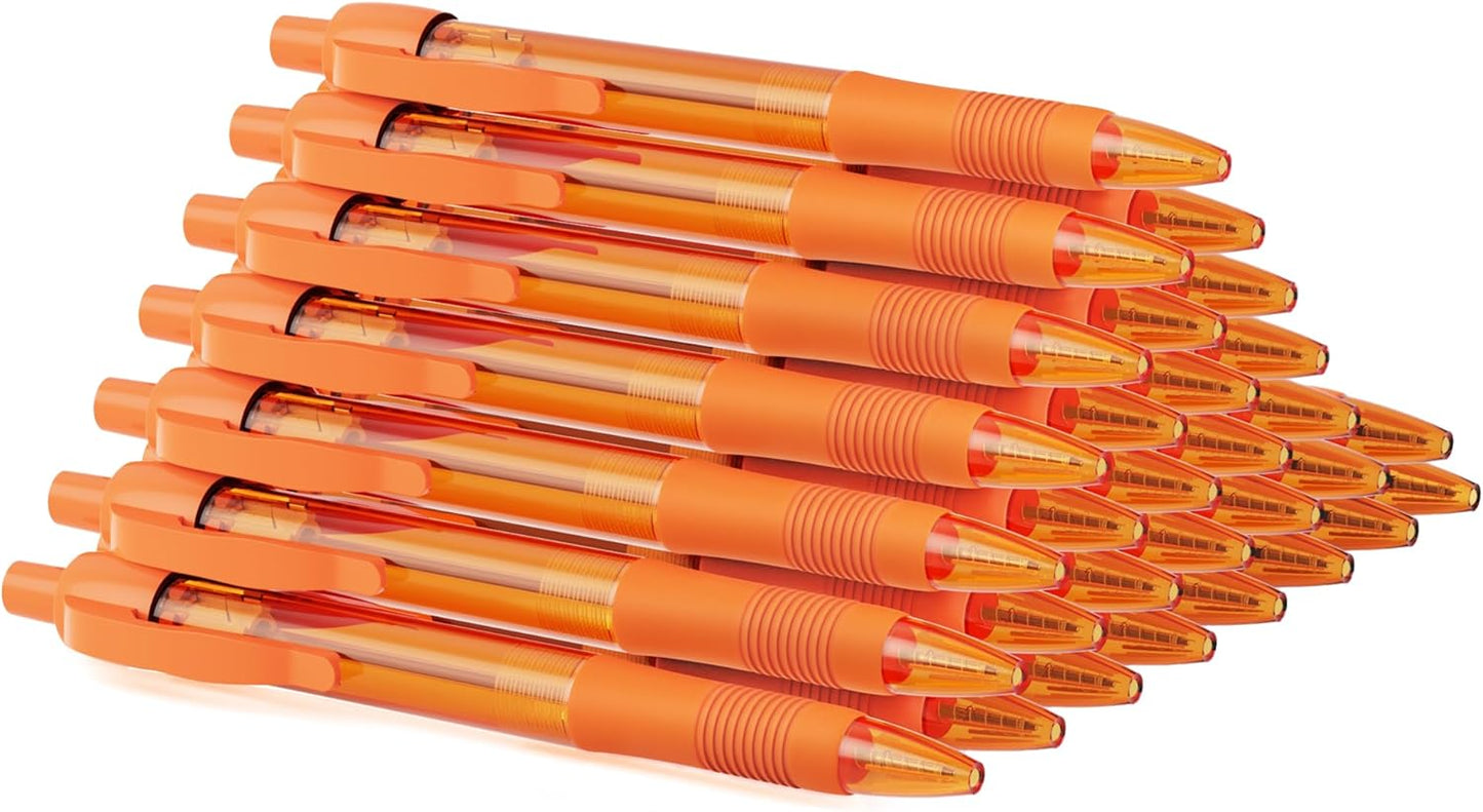 deegtran Pens Bulk, 30 Pack No Bleed Black Ink Click Pens with Soft Grip, Wholesale Retractable Ballpoint Pens for Office School, Medium Point Smooth 1.0MM