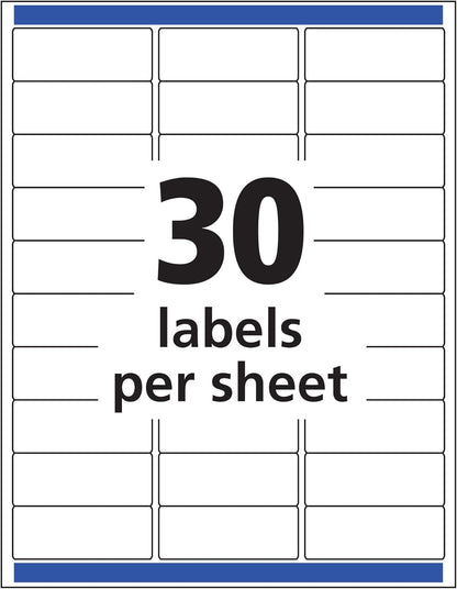 Avery Printable Address Labels for Laser Printers, 1" x 2-5/8", Matte Clear, 300 Blank Mailing Labels (15660)