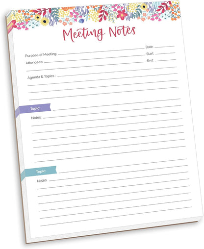 bloom daily planners Horizontal Weekly Tear-Off To Do List Planning Pad - Undated Notepad Organizer & Healthy Habit Tracker - 8.5” x 11” - Floral