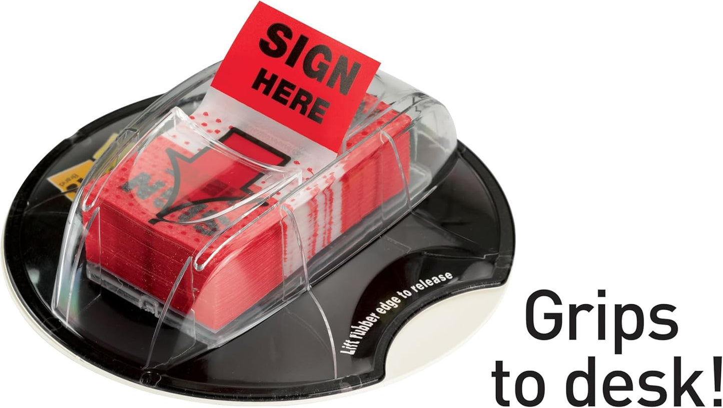 Post-it Message Flags, Sign Here 1 in. x 1.7 in., One Dispenser with 200 -Count Red Sticky Tabs Per Dispenser, Removable Page Markers to Mark Tax, Real Estate, and Legal Documents (200 Flags Total)