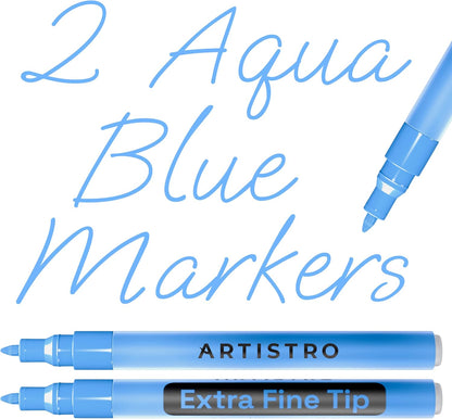 ARTISTRO 2 Gold Acrylic Paint Markers - 0.7mm Extra Fine-Tip Metallic Paint Pens - Perfect for Crafting, Art Projects, & More