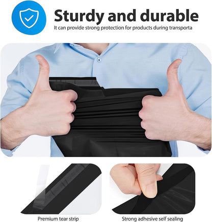 Fuxury Poly Mailers 10x13 Inch 100 Pack,Shipping Bags for Clothing,Strong Adhesive Mailing Envelopes,Heavy Duty Self Seal Plastic Postal Return Package Bags for Books Accessories Business,White