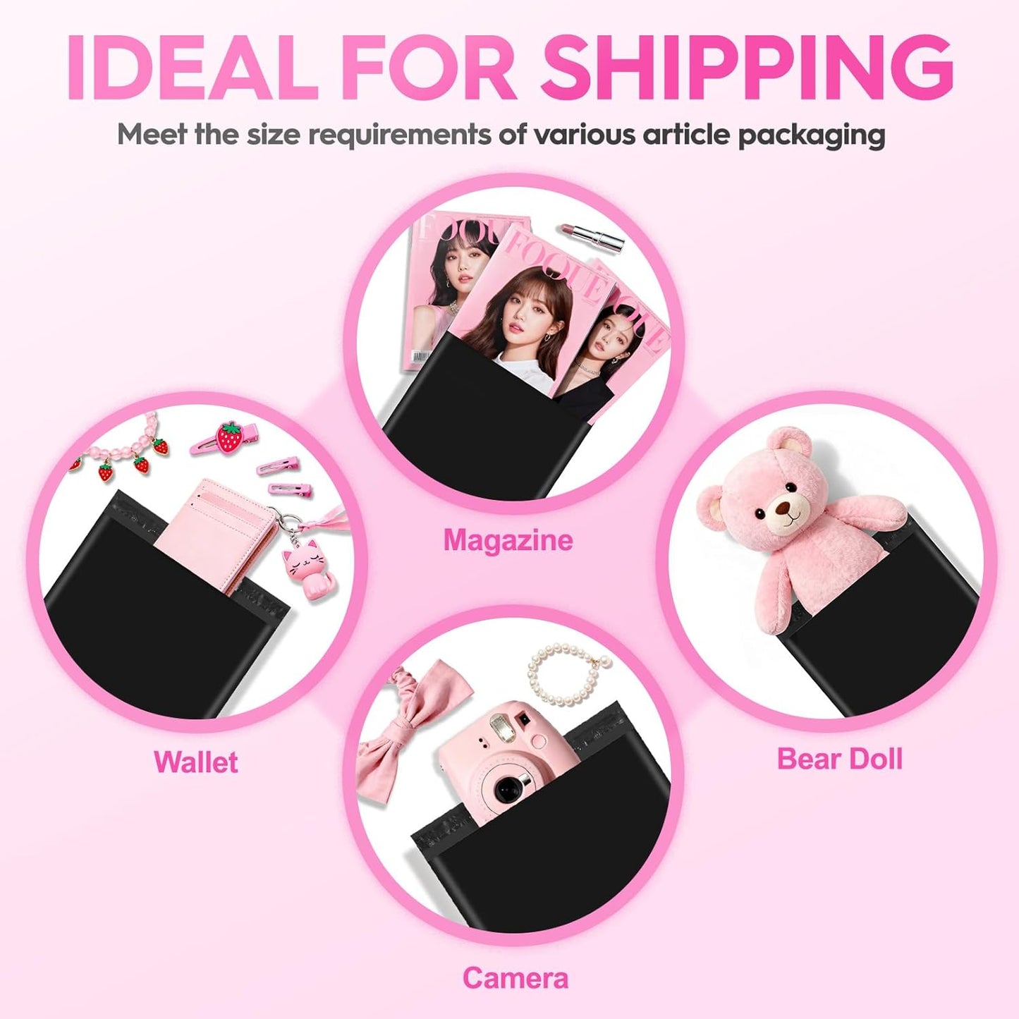 Metronic Poly Mailers 10x13 100 Pcs | Small Shipping Bags for Clothing | Mailing Bags for Small Business, Shipping Envelopes,Packing Bags in Black