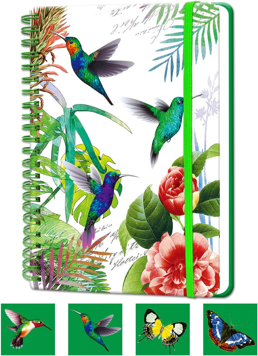 Melurika A5 Hardcover Spiral Notebook, 4 Pack 5.7x8.5 Inches Lined Journal 160 Pages College Ruled Spiral Bound Notebooks Gifts for Writing Note Taking Study Work Meeting and Travel