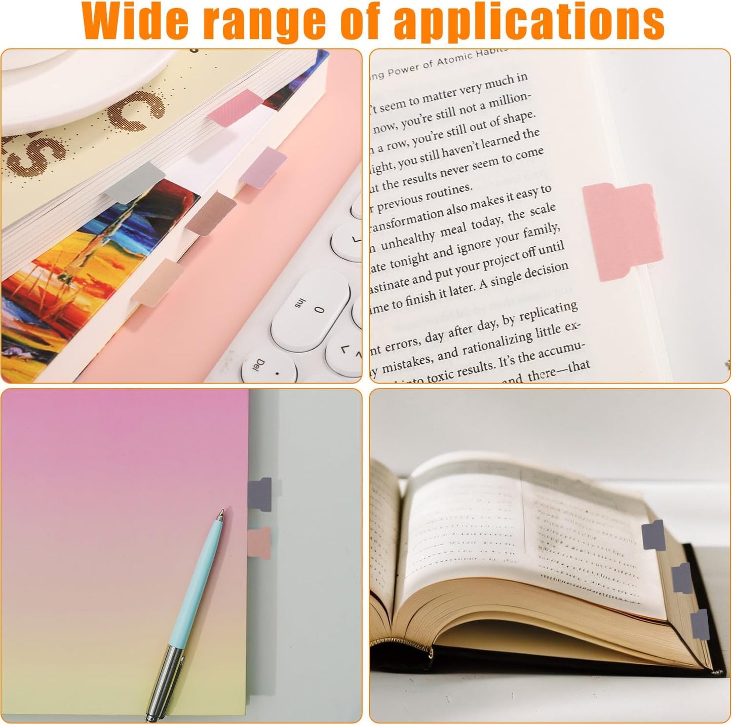 20 Sheets/240 Pieces Sticky Index Tabs, Double Sided Book Page Markers Tabs Blank Monthly Tabs Writable Sticky Notes Flags Self Adhesive Planner Stickers for Labeling (Bohemia)
