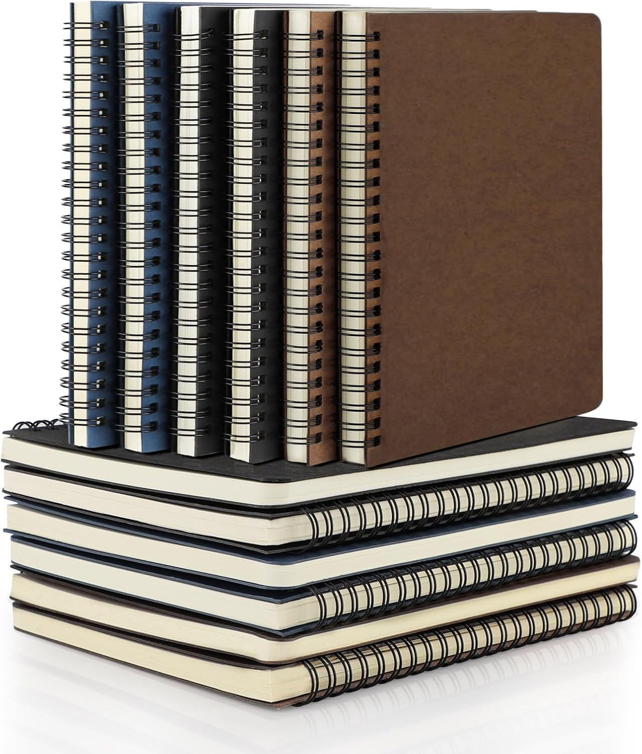 EUSOAR Spiral Lined Notebook, A5 3packs 5.5"X8.3" 120 Pages Lined Travel Notebooks Journal, Memo Notepad Sketchbook, Students College Office Business Diary Ruled Spiral Book Journal-3Colors Covers