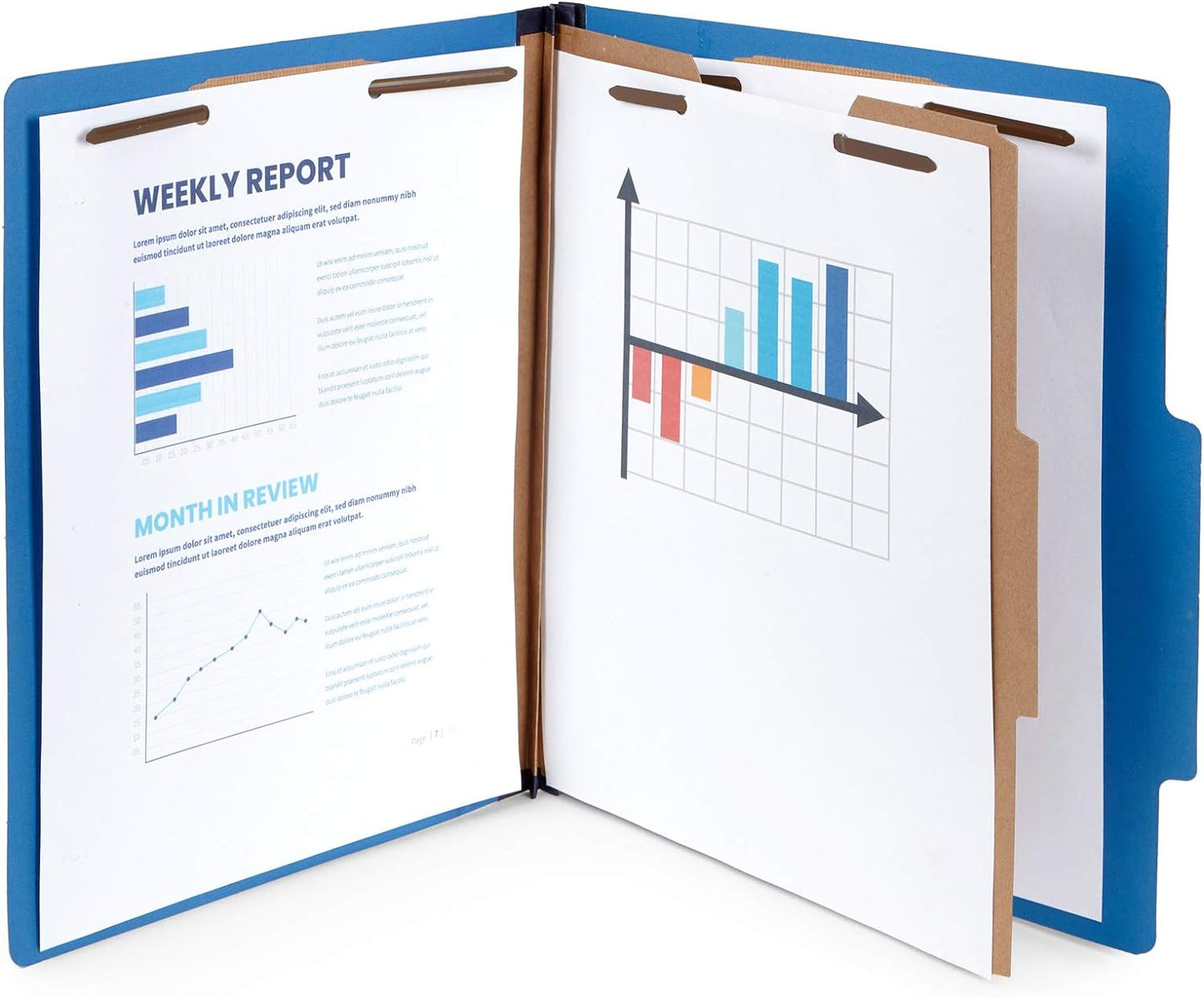 Blue Summit Supplies 30 Dark Blue Classification Folders - 1 Divider - 2 Inch Tyvek Expansions - Durable 2 Prongs for Standard Medical Files, Office Reports - Letter Size, Dark Blue, 30 Pack