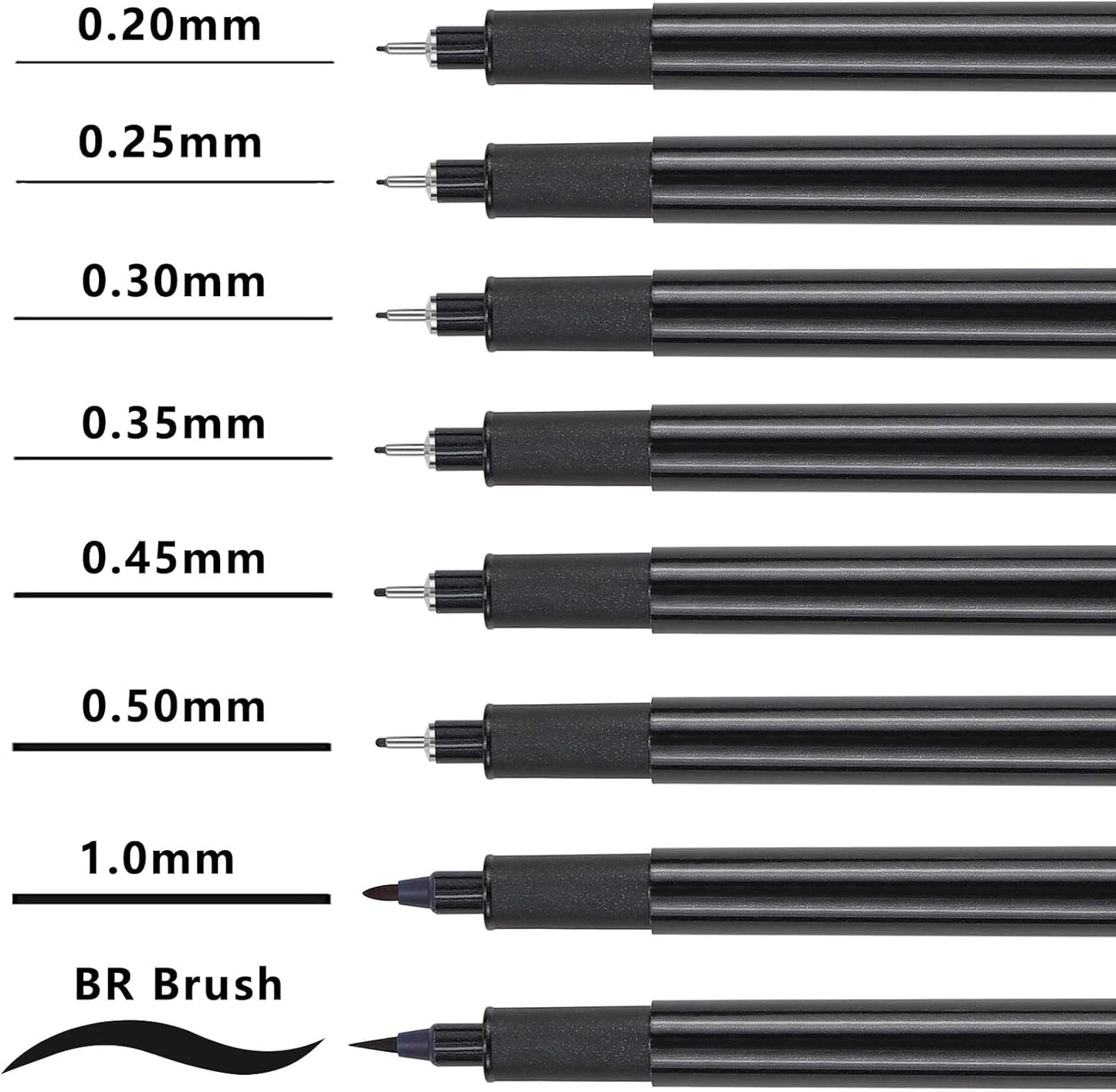 Muchcute Extra Fine Point Writing Pens:6 Black 0.25mm Ultra Thin Micron Pen 01 No Bleed Bible Journaling Study Supplies Annotation Smooth Waterproof Micro Line Tip Fineliner Gel Felt Ink Markers Stuff