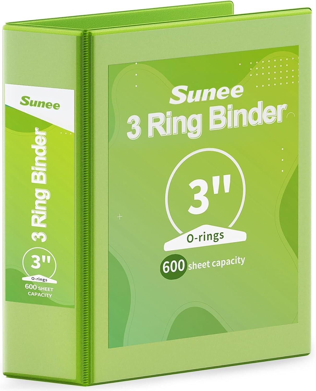 SUNEE 3 Ring Binder 3 Inch 1 Pack, Clear View Binder Three Ring PVC-Free (Fit 8.5x11 Inches) for School or Office Supplies, Pink