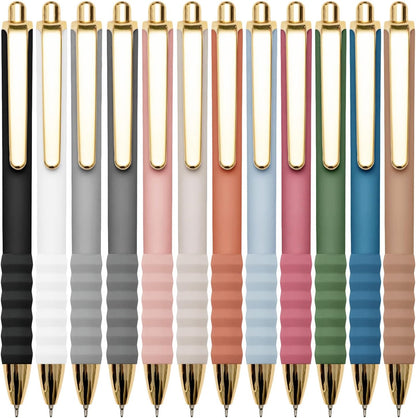 Linbsunne Ballpoint Pens Black Medium Point 1mm Pen with Super Soft Grip Ball Point Pen for Men Women Retractable Pens