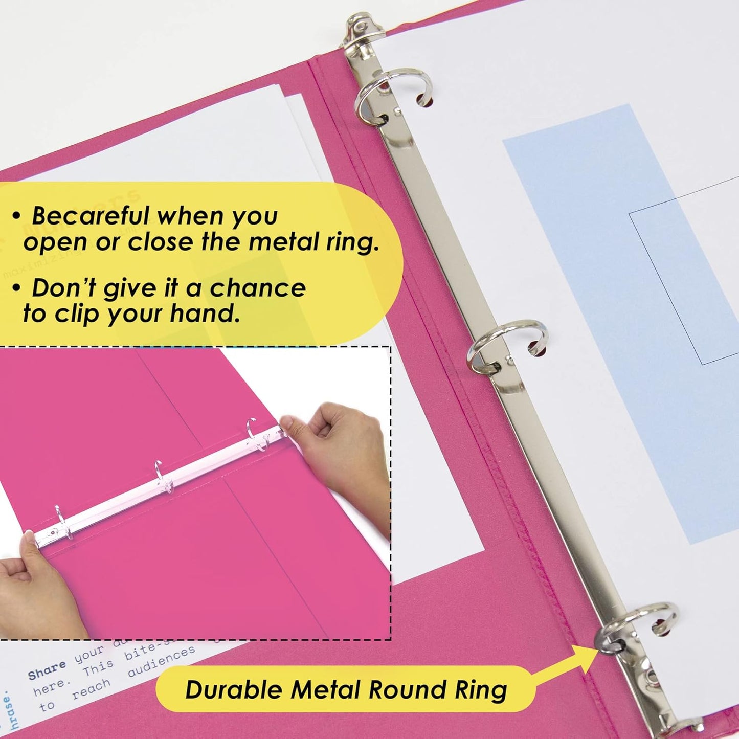 BAZIC Products 3 Ring Binder - Green, Economy View Binder with Clear Overlay Cover and Round Rings, Organizer for School Office Home Use, 1-inch Capacity Holds 175 Sheets Paper, 12-Pack