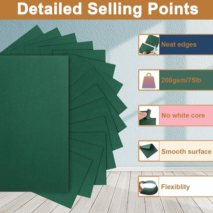 Silunkia 100 Sheets White Cardstock 5 Assorted Sizes Craft Paper, 200gsm/75lb White Card Stock Certificates Paper for DIY Cards Making, Business Cards, Wedding Invitations, School Crafting, Menus