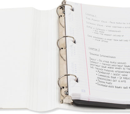 Five Star 3-Ring Binder + Study App, 1-1/2 Inch Binder with D Rings and Customizable Clear View Cover, 375 Sheet Capacity, White (261460A-ECM)