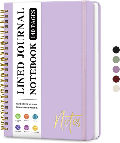 ZOTIA Lined Spiral Journal Notebook for Women, A5 College Ruled Journals for Writing, Hardcover Notebooks for Work, Note taking and Office School Supplies,140 Pages - Yellow