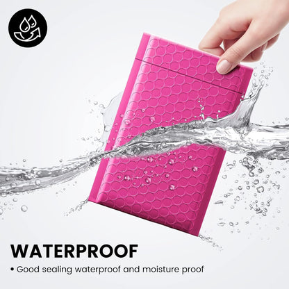 Fuxury Black Bubble Mailers 4x8" 100 Pack Waterproof Padded Envelopes Usable Size 4x7" Self Seal Bubble Envelopes Padded Mailers for Small Business, Envelope Mailers