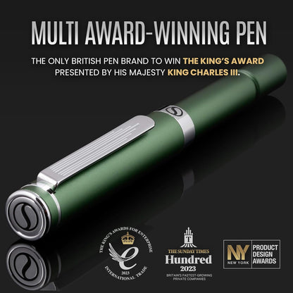 Scriveiner Black Rollerball EDC Luxury Pen, Stunning Pocket Pen with Chrome Finish, Cool Writing, Best Gift for Men & Women, German Schmidt Refill, Nice Present, Fancy Office Designer Set