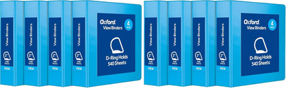 Oxford® 3 Ring Binders, Binders for School and Office, Durable 2 inch D Rings, Holds 540 Sheets, ClearVue™ Presentation Binder, Green, 4PK