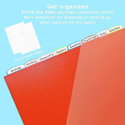 WOT I Durable 5-Tab Binder Dividers with Clear Pocket - 3 Sets, Reusable Plastic Dividers for 3 Ring Binder, 5 Vibrant Colors, Tear-Resistant, Total 15 Tabs (School & Office Supplies)