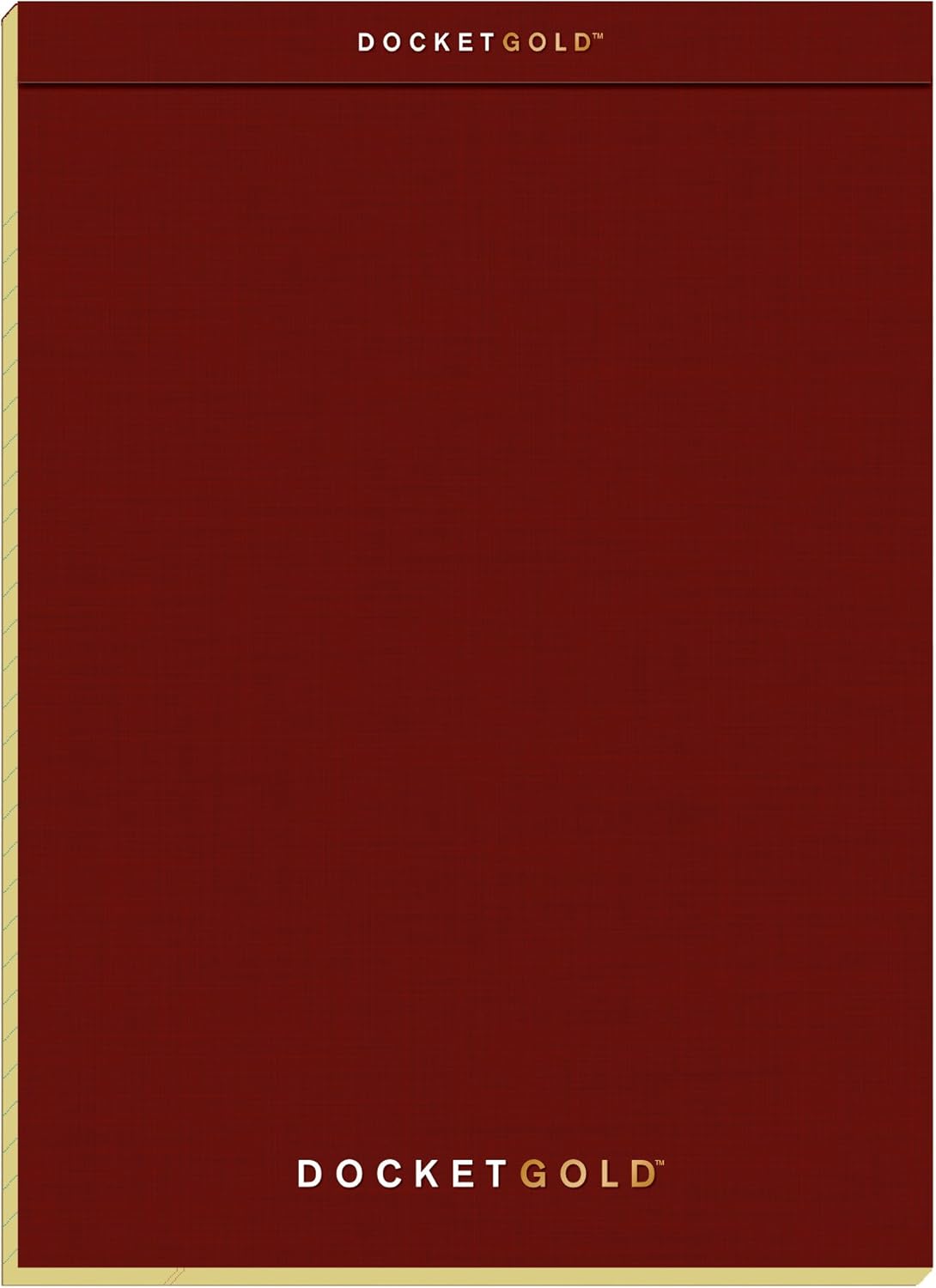 TOPS Docket Gold Writing Pads, 8-1/2" x 11-3/4", Legal Rule, Burgundy Cover, Canary Paper, 70 Sheets (99714)