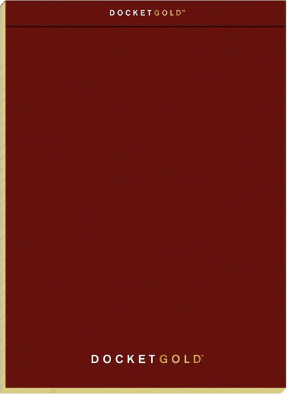 TOPS Docket Gold Writing Pads, 8-1/2" x 11-3/4", Legal Rule, Burgundy Cover, Canary Paper, 70 Sheets (99714)