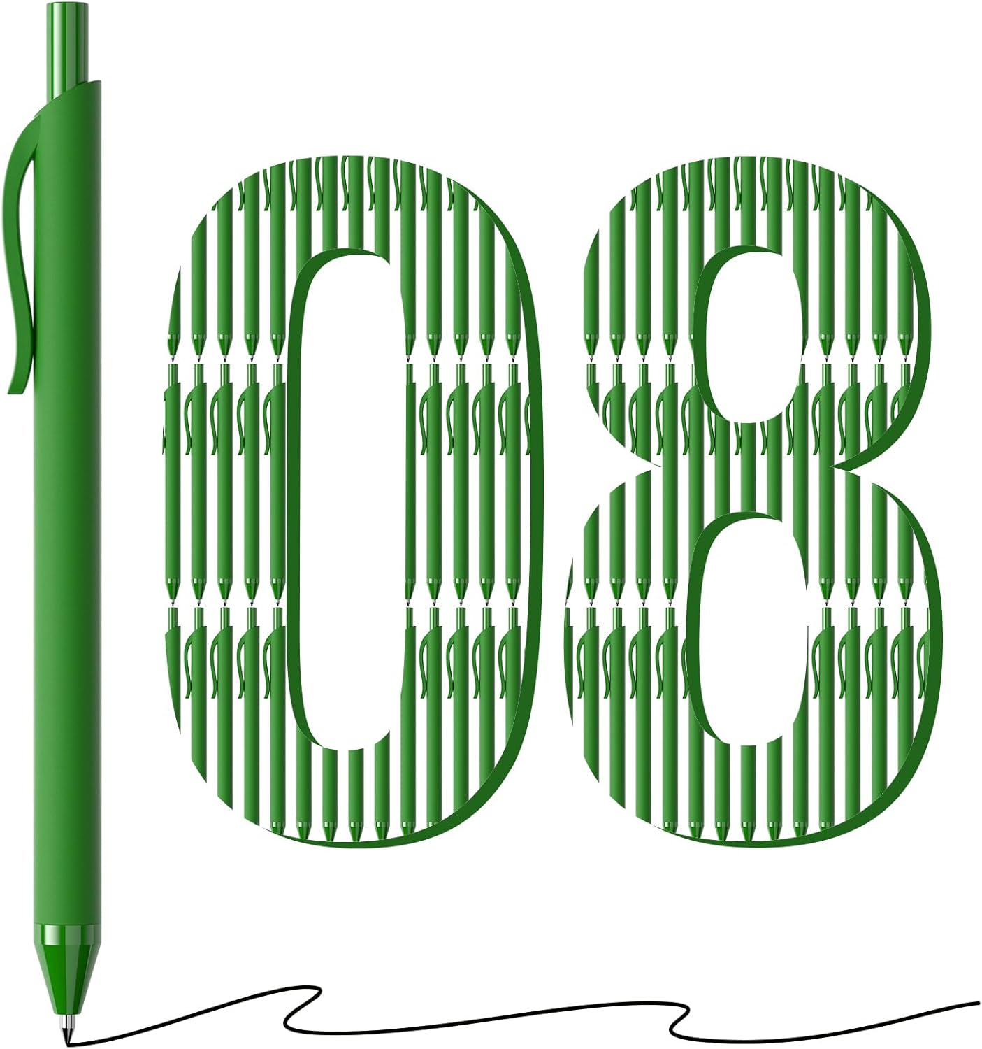 Bulk Pens - 108 Pack Black Pens 1.0MM Medium Point Ballpoint Pens, Smooth Writing No Bleed Retractable Ball Point Pen (Black)