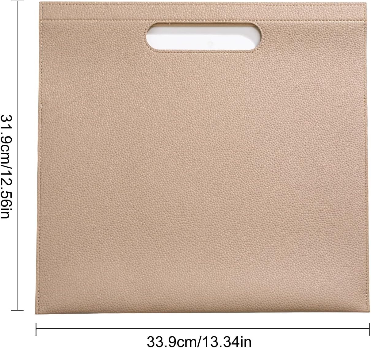 Premium PU Leather Waterproof File Folder & File Jackets & File Pockets Easy to Clean Document Organizer, Multi-Color Options, 13.34x12.56in, Ideal for Students & Professionals(Brown)