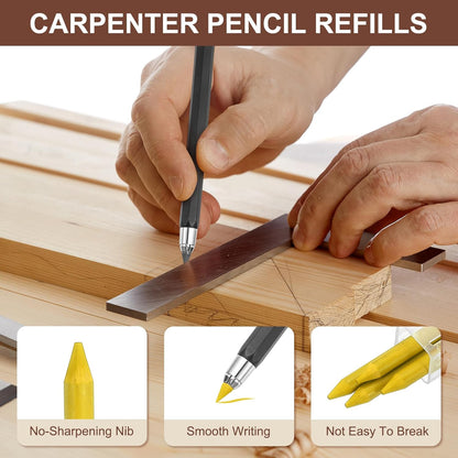 PATIKIL 12Pcs 5.6mm 2B Carpenter Pencil Lead Refills, Solid Dry Pencil Refills Break Resistant Lead Refill for Mechanical Carpenter Pencil Construction Pencils Art Drafting, Blue