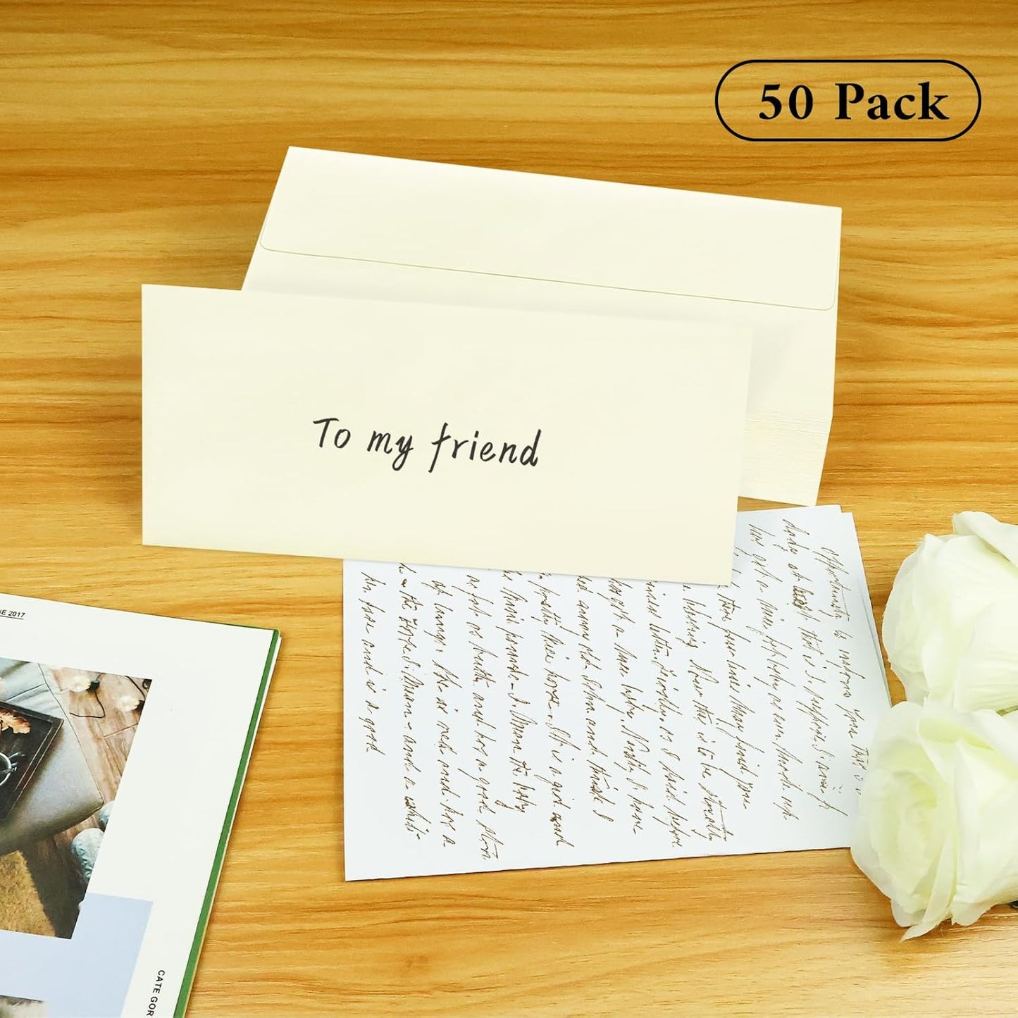50 Pack #10 Business Envelopes, Sage Green Standard Envelopes Self Seal, Letter Size Mailing Envelopes for Checks Letters Invoices Statements Birthday Graduation Wedding, 4 1/8 x 9 1/2 Inch