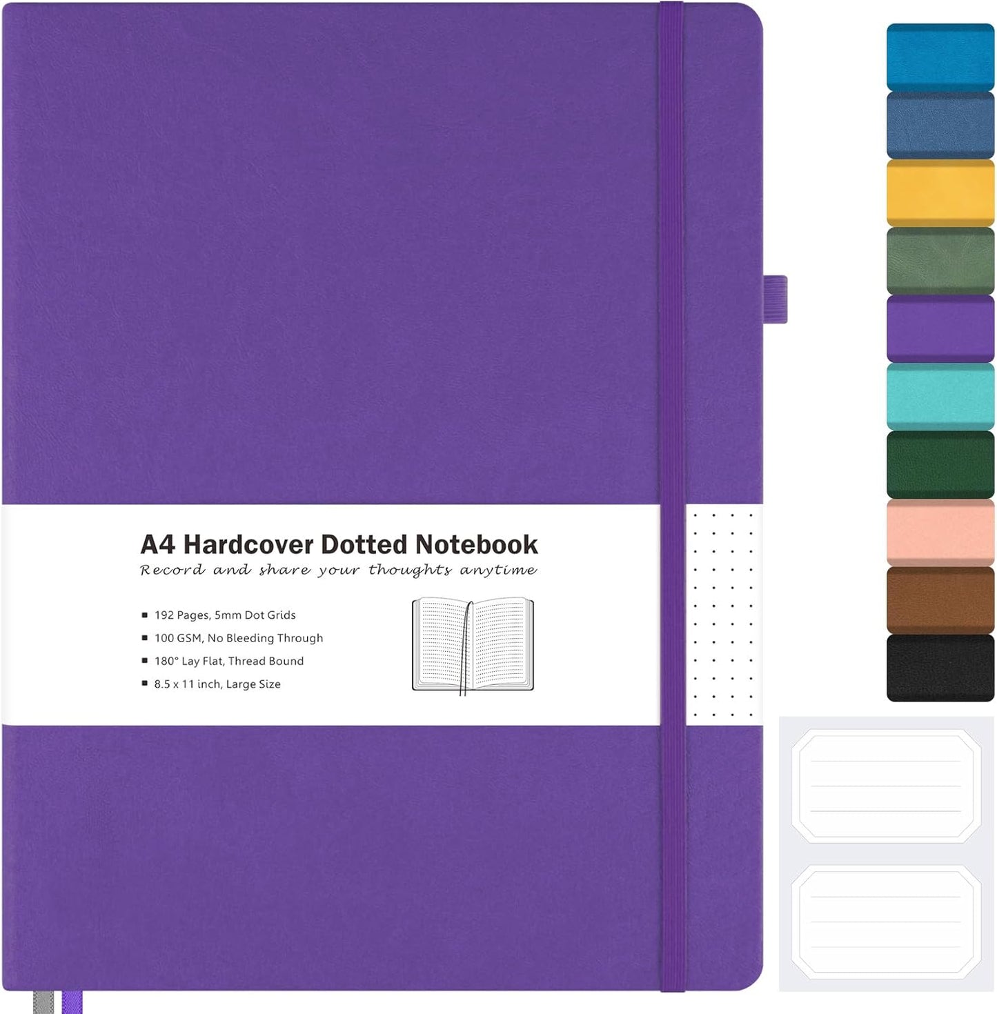 Graph Paper Notebook, Hardcover Notebook 8.5 x 11, Grid Notebook Journal for Women, Men, Large Leather Journals for Writing, Thick Paper, A4 Notebooks for Work, School Supplies, Engineering Brown