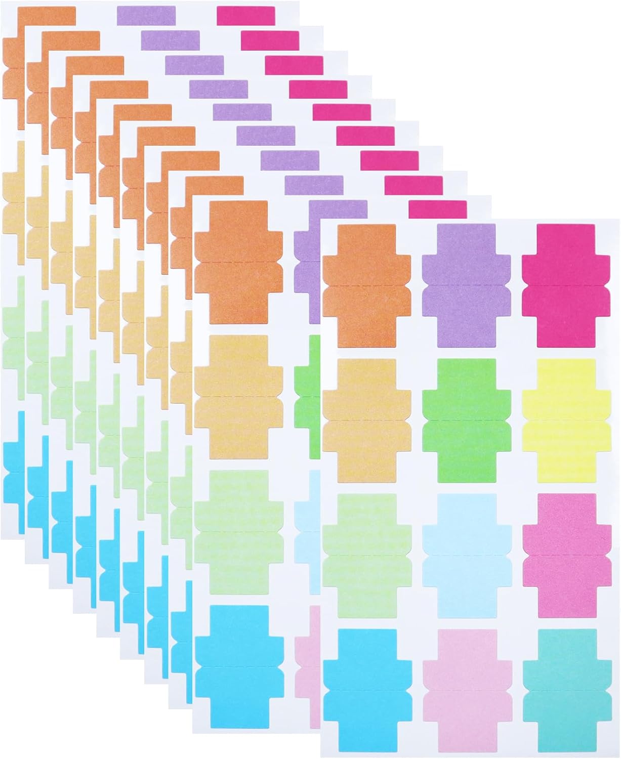 120 Pieces Sticky Blank Monthly Index Tabs Double-Sided Page Markers, Self-Adhesive & Writable Notes Flags for Labeling/Marking/Planing - Multi