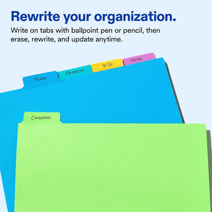 Avery Big Tab Write & Erase Dividers, 5 Multicolor Tabs, 1 Set (23180)