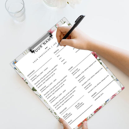 A4 Cute Clipboard Folio with Notepad Clipfolio and Interior Storage, Foldable Nursing Legal Size Clipboards for Work/Kids/Teachers - Almond Tree