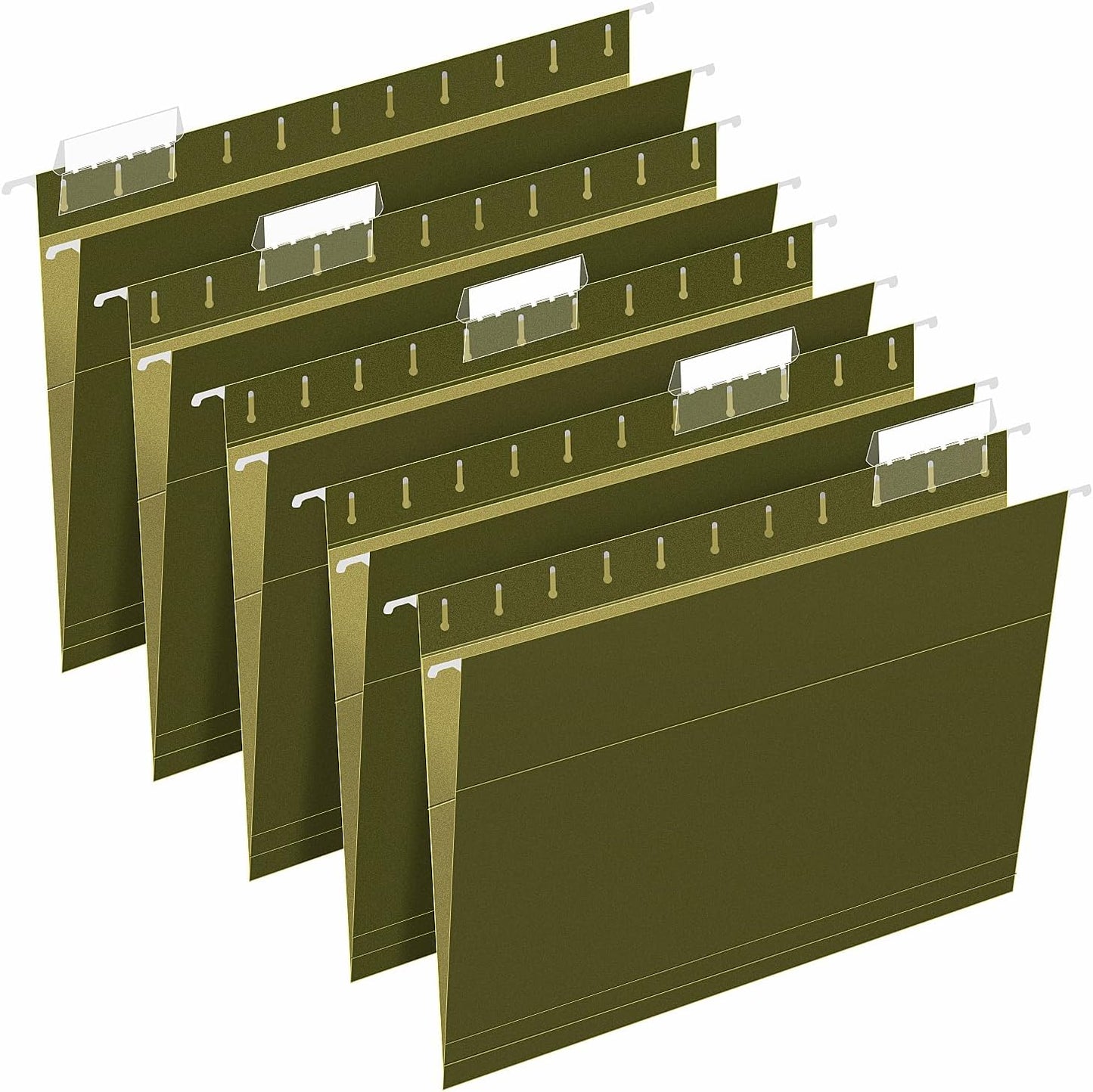 Hanging File Folders, RAZCC 30 Pack Letter Size Reinforced Hanging Folders with Heavy Duty 2 Inch Expansion for Bulky Files, Filing Cabinet, Adjustable Tabs, Green