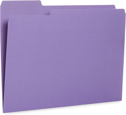 File Folder, 1/3 Cut Tab, Letter Size, Yellow, Great for Organizing and Easy File Storage, 100 Per Box
