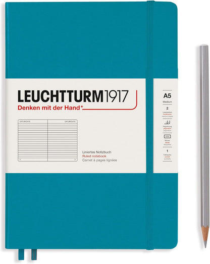 LEUCHTTURM1917 - Notebook Hardcover Medium A5-251 Numbered Pages for Writing and Journaling (Navy, Ruled)