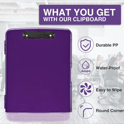 Sooez Clipboards with Storage, High Capacity Clip Boards 8.5x11 with Storage, Heavy Duty Nursing Clipboard Folder, Plastic Clipboard with Pen Holder for Women Teachers Work, School & Office Supplies