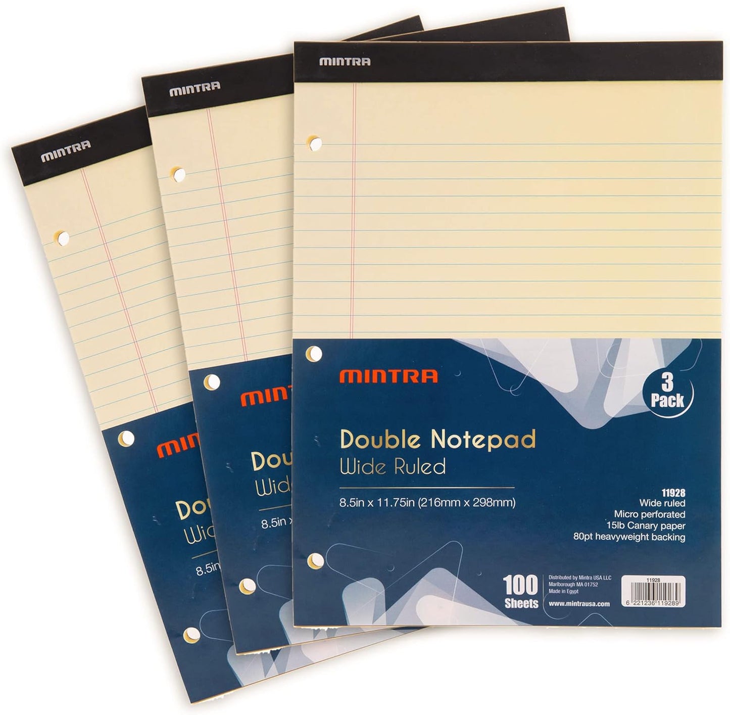 Mintra Office White Legal Pads – Ruled Notepads and Micro-Perforated Sheets, Ideal for Writing, Note-Taking & Creativity, Office, or Professional Use, Basic Pad 6 pack, 8.5"x11" (Narrow Ruled)