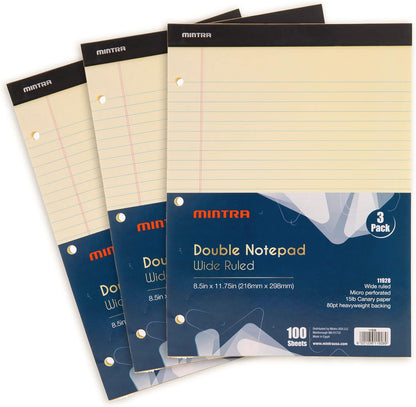 Mintra Office White Legal Pads – Ruled Notepads and Micro-Perforated Sheets, Ideal for Writing, Note-Taking & Creativity, Office, or Professional Use, Basic Pad 6 pack, 8.5"x11" (Narrow Ruled)