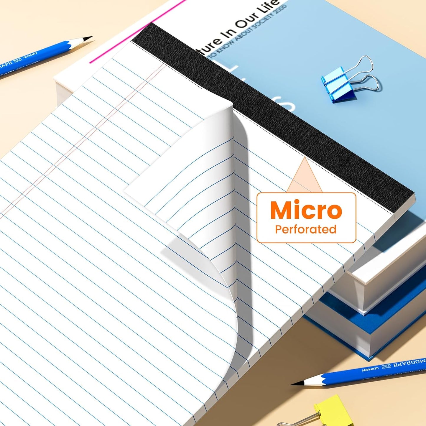 12pcs 5x8 Inch Yellow Note Pads Legal Pads, College Ruled Writing Legal Pads, 360 Sheets Total, Notepad for Students, Office & Home | Bulk Supply for Notes, Lists & Planning | Premium Quality Paper