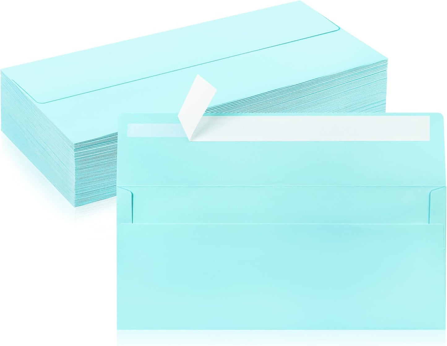 50 Pack #10 Business Envelopes, Sage Green Standard Envelopes Self Seal, Letter Size Mailing Envelopes for Checks Letters Invoices Statements Birthday Graduation Wedding, 4 1/8 x 9 1/2 Inch